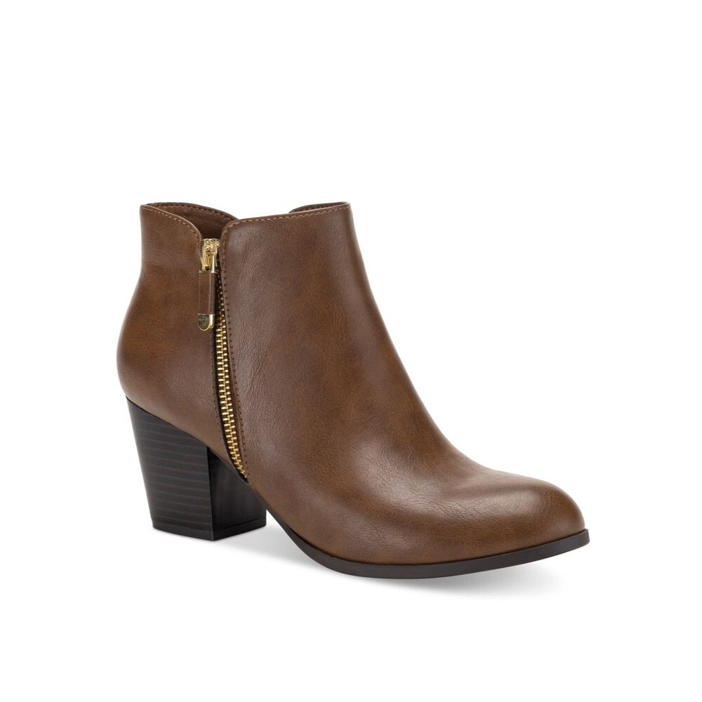 Style Co Womens 10 M Cognac Brown Masrinaa Zip Up Ankle Boot DISPLAY XU0